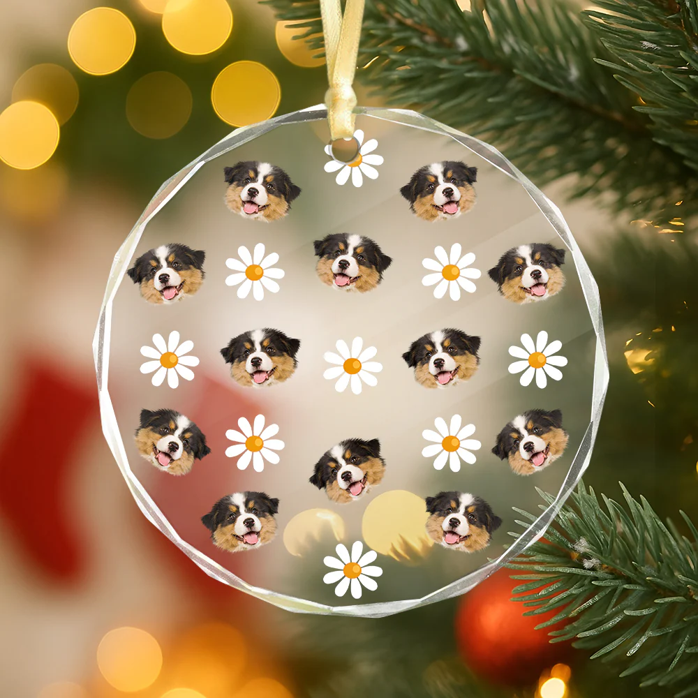 Custom Face Photo With Icon For Pet Lover Glass Ornament TH10 894293 - Image 5
