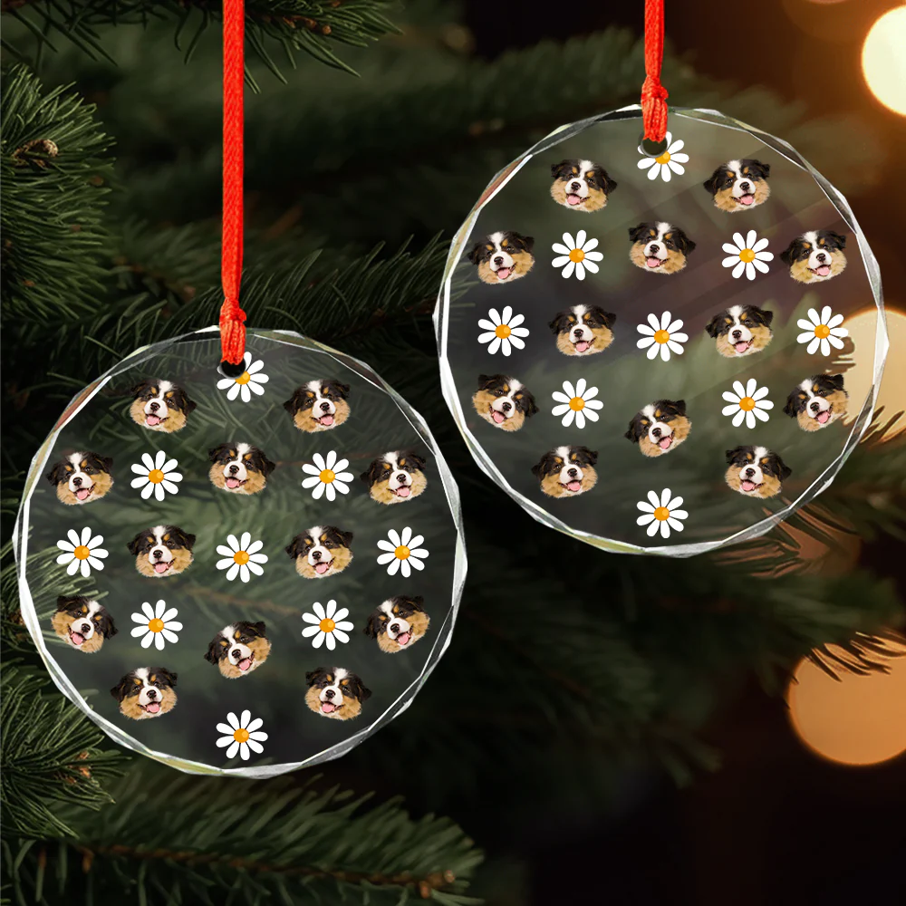 Custom Face Photo With Icon For Pet Lover Glass Ornament TH10 894293 - Image 9