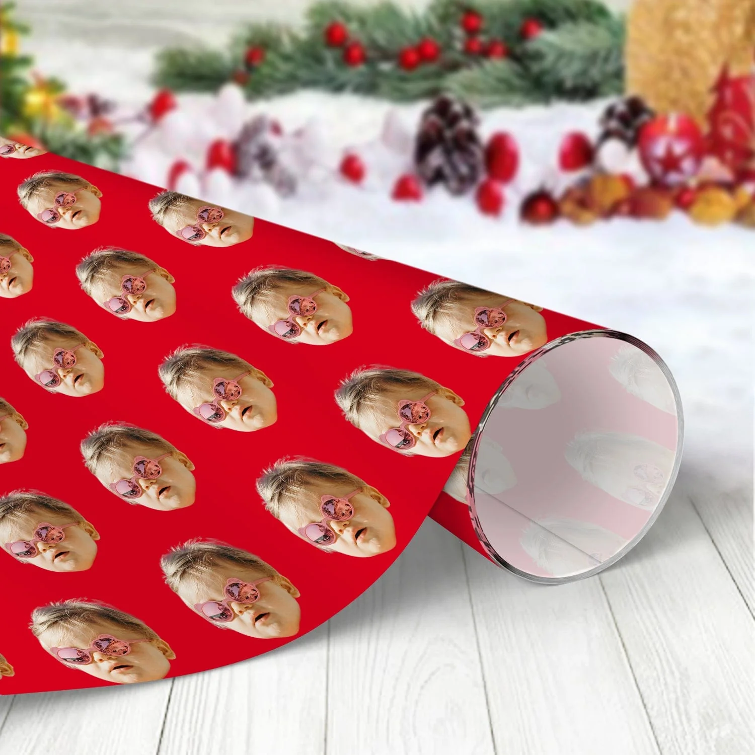 Custom Family Face Photo On Christmas Wrapping Paper TH10 892165 - Image 3