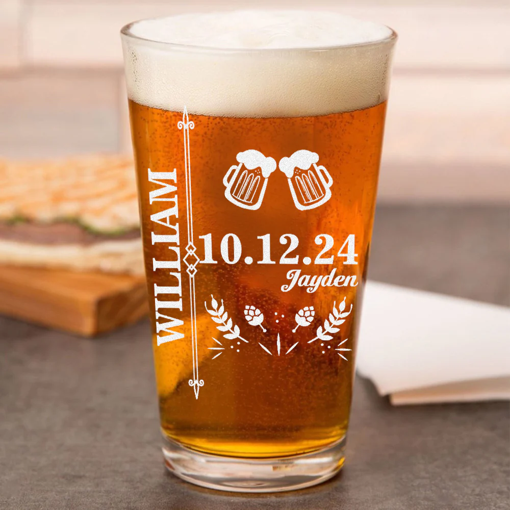 Custom Family History Print Beer Glass For Dad TH10 892771 - Image 2