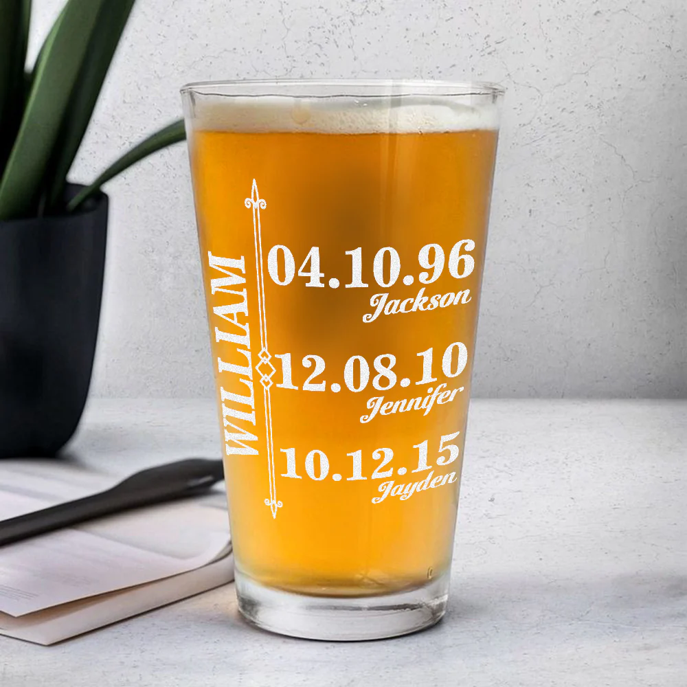 Custom Family History Print Beer Glass For Dad TH10 892771 - Image 3