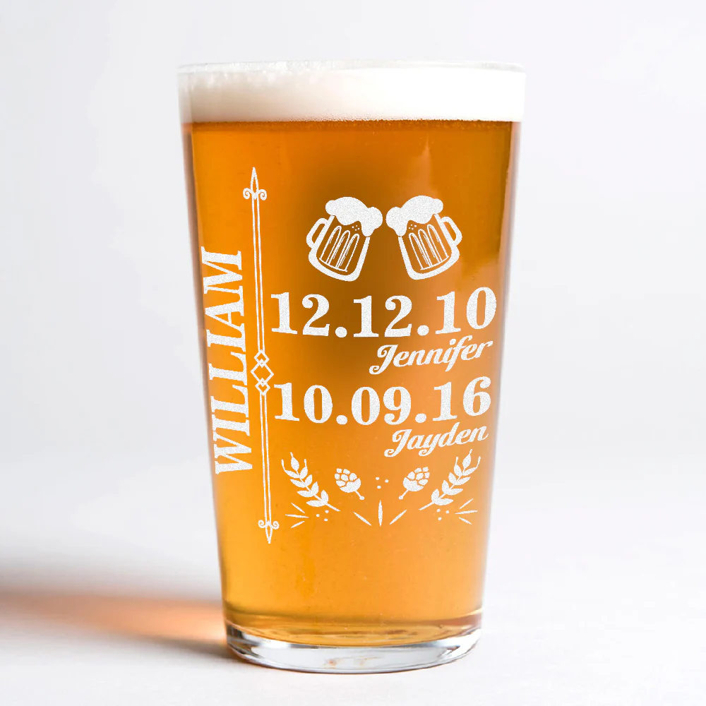 Custom Family History Print Beer Glass For Dad TH10 892771 - Image 4