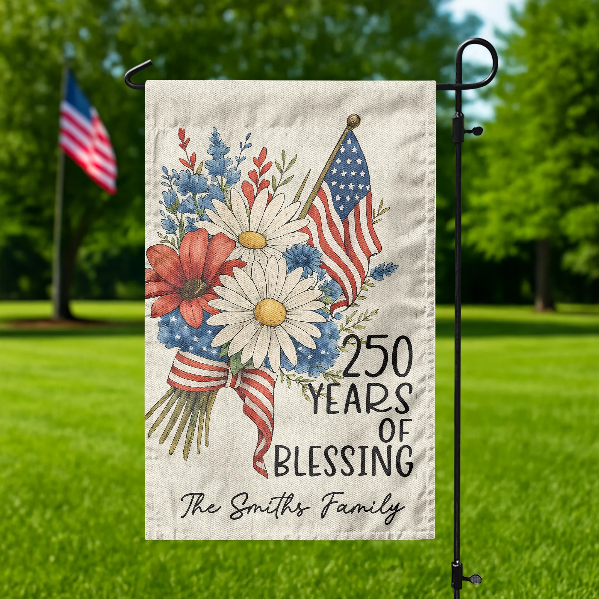 Custom Family Name 250 Years America, 1776-2026 USA 250th Garden Flag TH10 898311 - Image 3