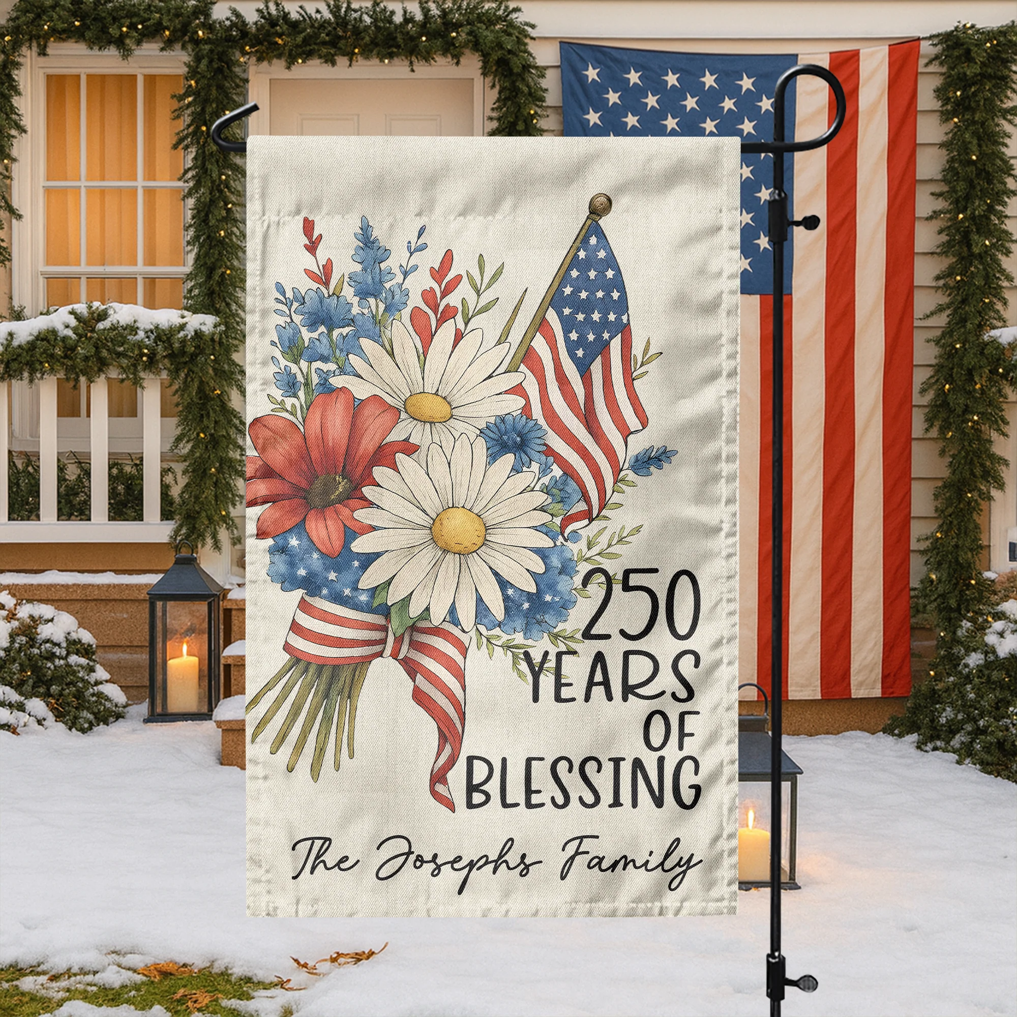 Custom Family Name 250 Years America, 1776-2026 USA 250th Garden Flag TH10 898311 - Image 4