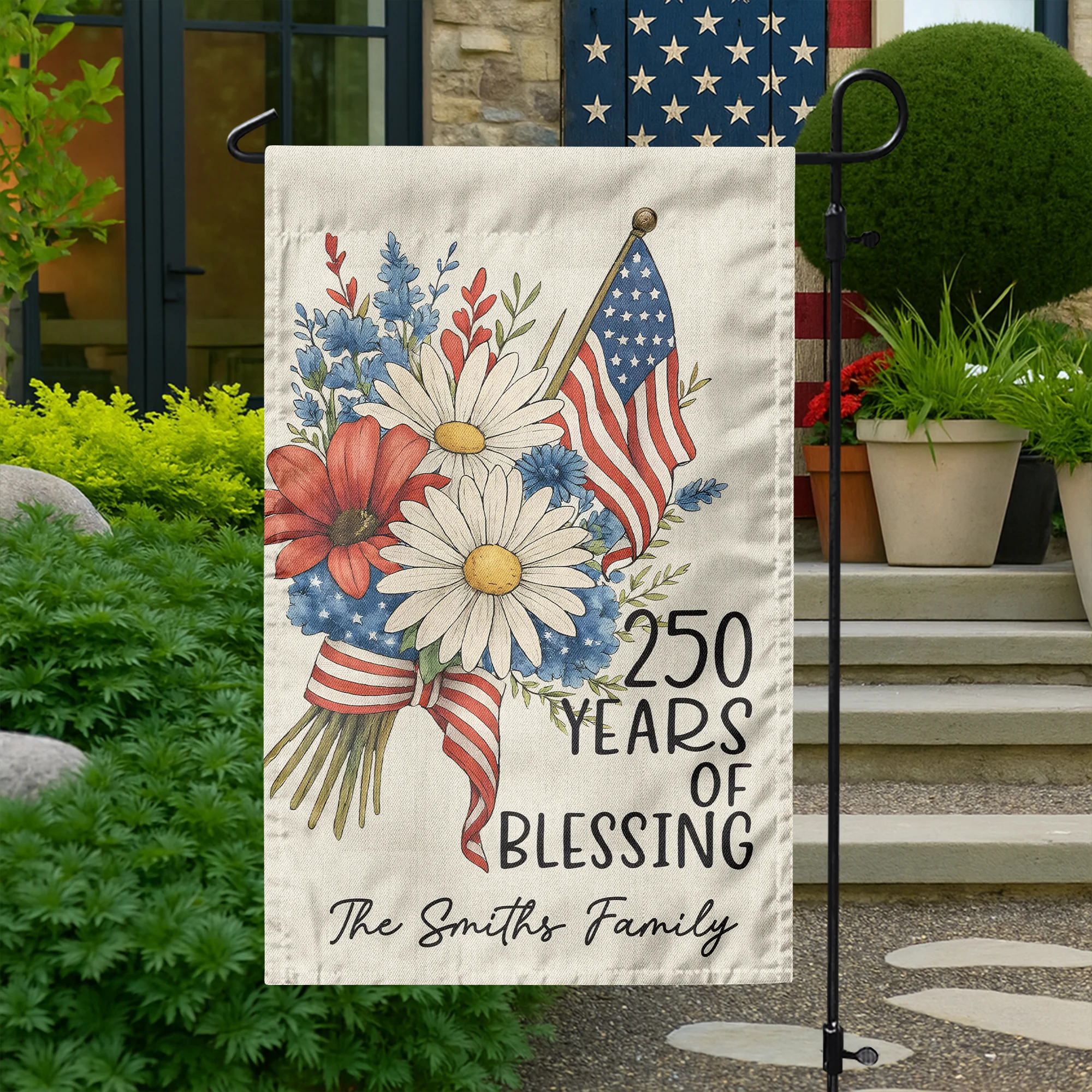 Custom Family Name 250 Years America, 1776-2026 USA 250th Garden Flag TH10 898311 - Image 5