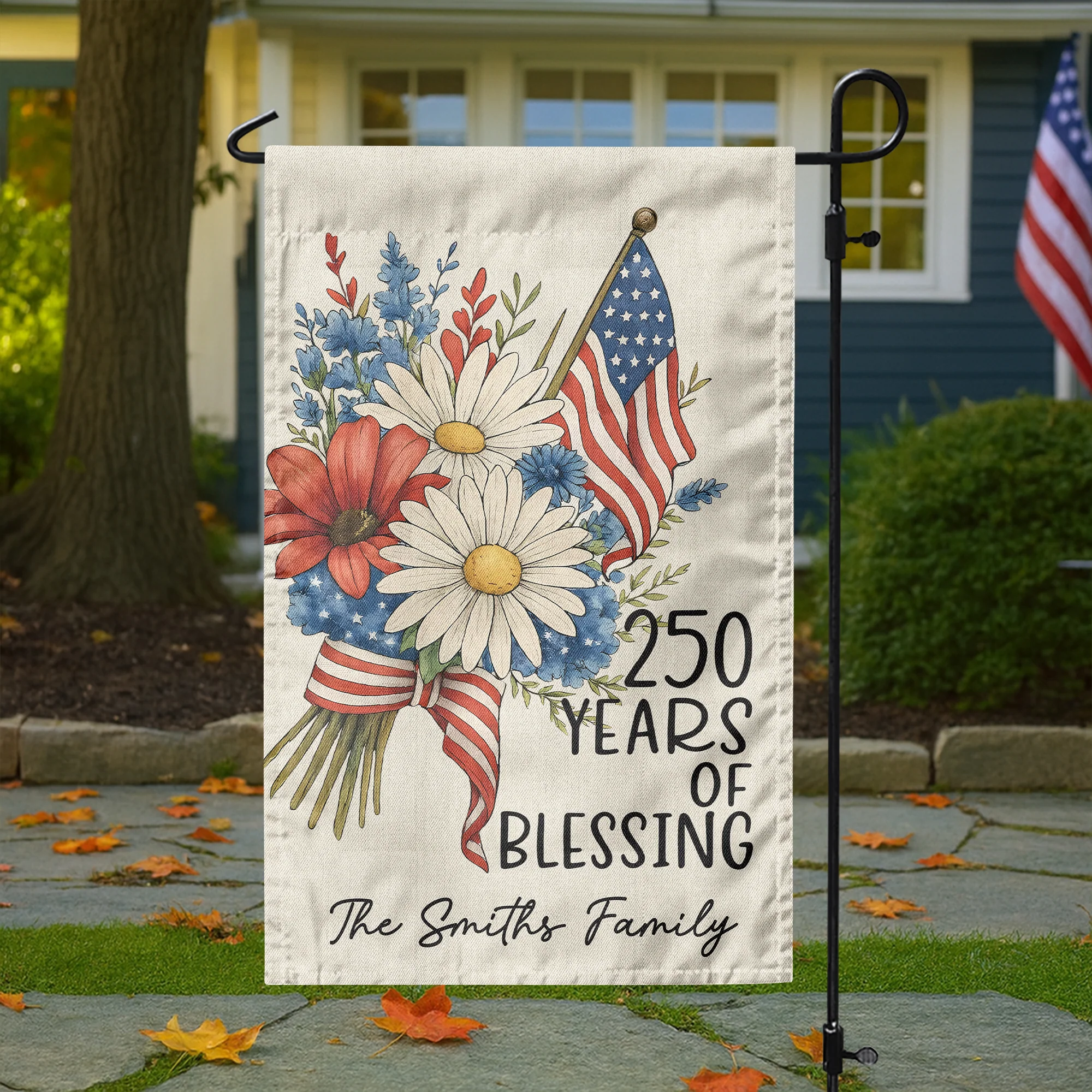 Custom Family Name 250 Years America, 1776-2026 USA 250th Garden Flag TH10 898311 - Image 7