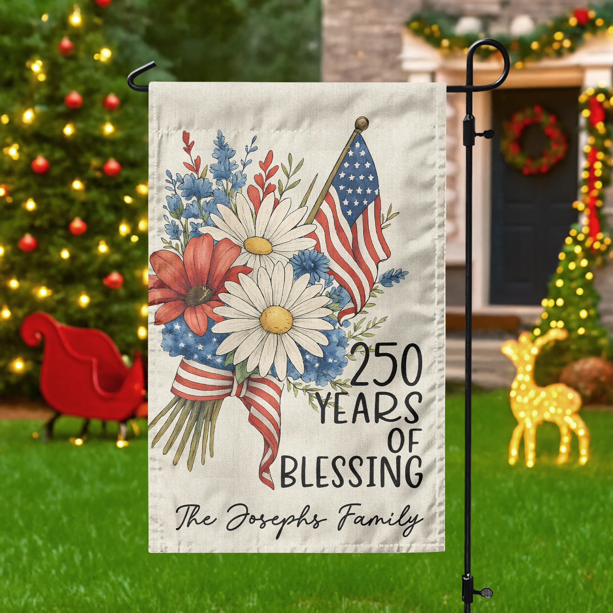 Custom Family Name 250 Years America, 1776-2026 USA 250th Garden Flag TH10 898311 - Image 9
