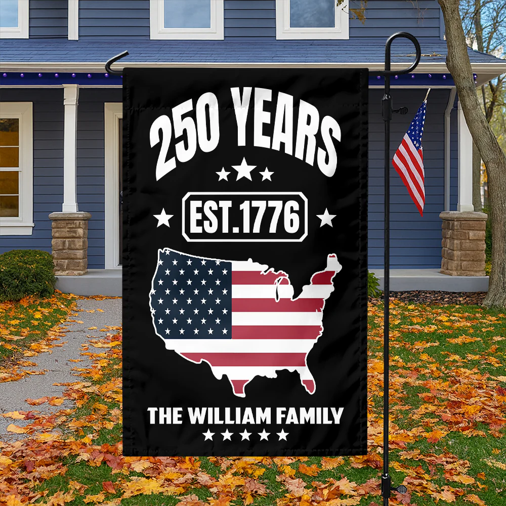 Custom Family Name 250 Years Est 1776 Garden Flag TH10 896671 - Image 3