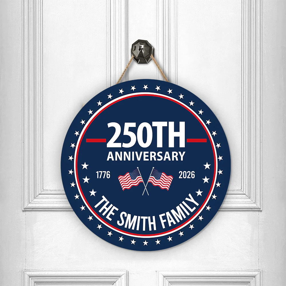 Custom Family Name 250th Anniversary 1776-2026 America Door Sign TH10 898741 - Image 4