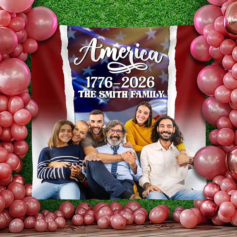 Custom Family Name America 1776 - 2026 Backdrop TH10 896571