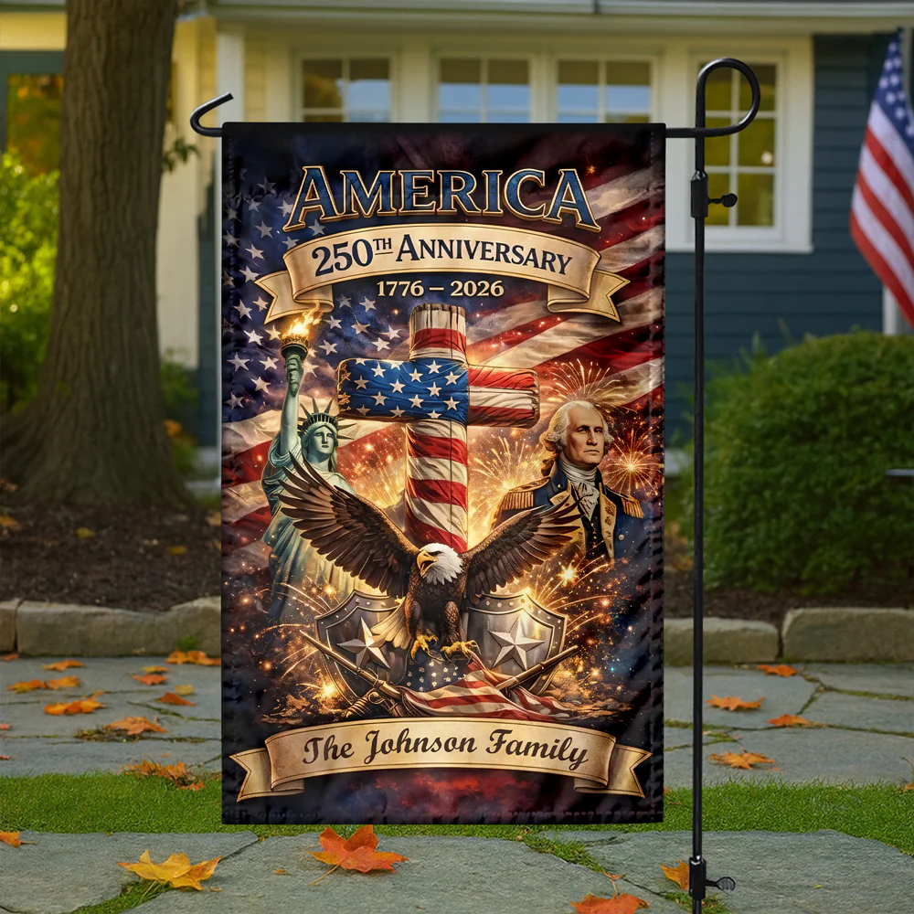 Custom Family Name America 250th Anniversary Garden Flag TH10 898823 - Image 2