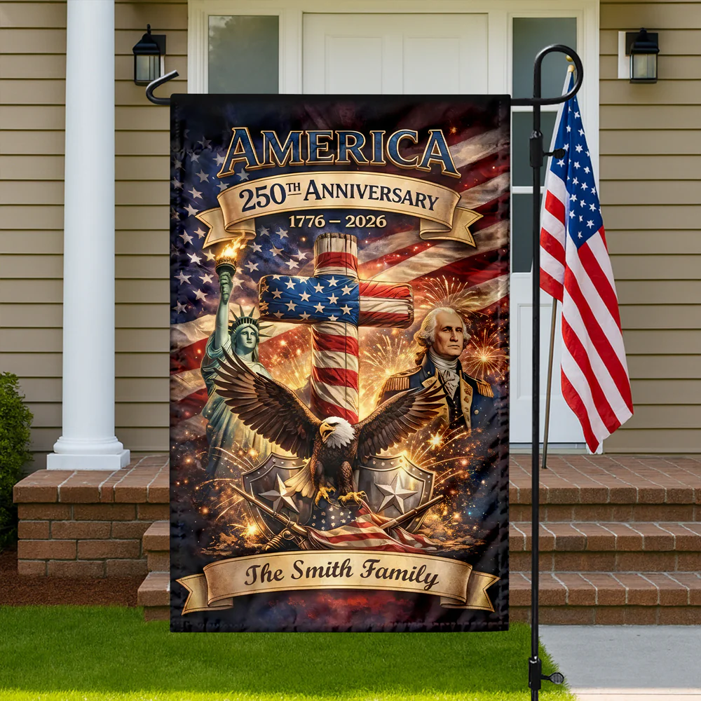 Custom Family Name America 250th Anniversary Garden Flag TH10 898823 - Image 3