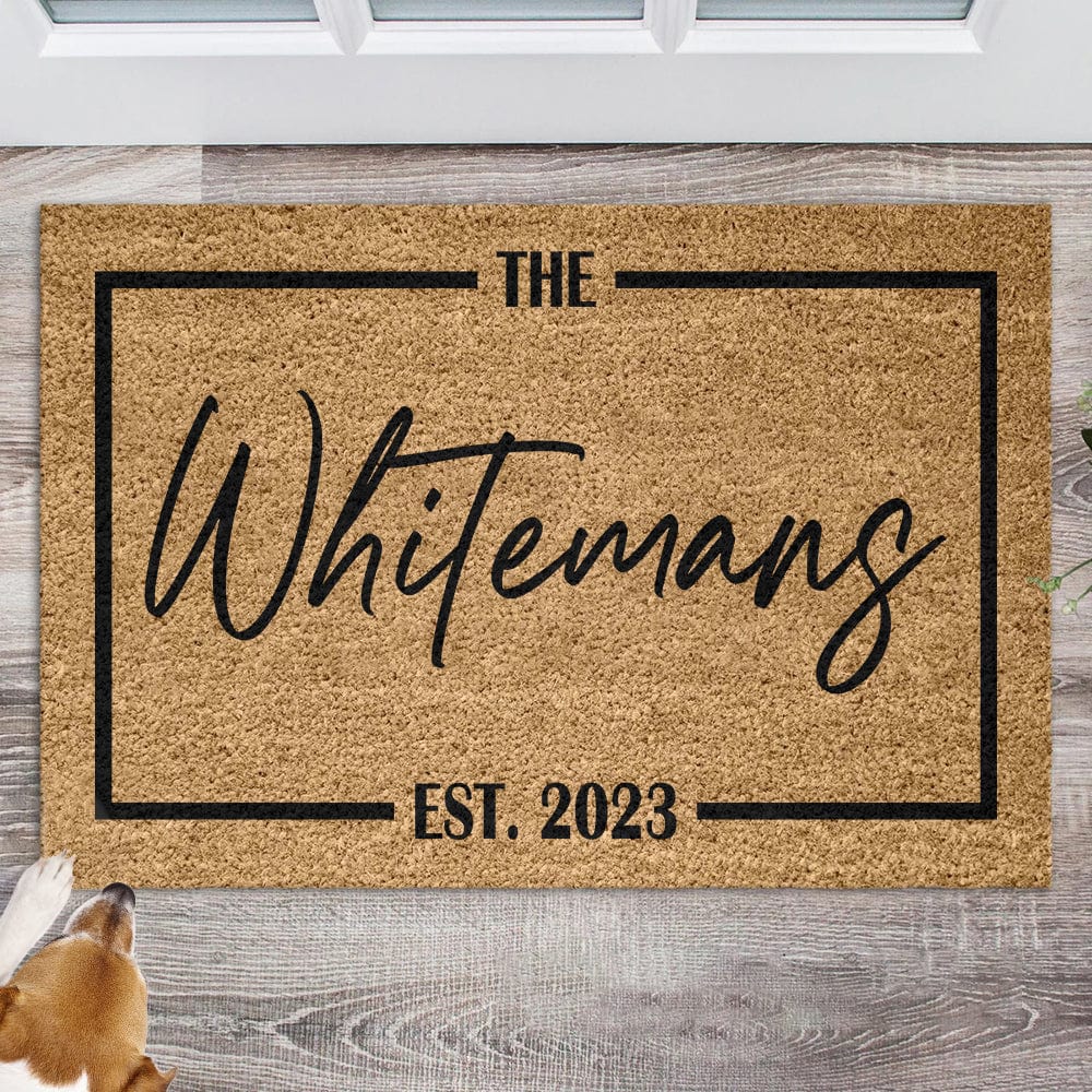 Custom Family Name Coir Doormat Personalized Gift K228 889975
