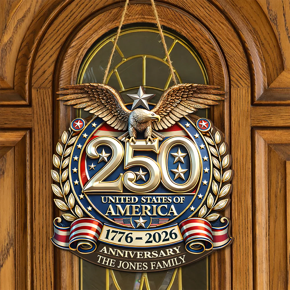 Custom Family Name USA Eagles 250th Anniversary Semiquincentennial 1776-2026 Doorsign Sign TH10 169569 - Image 6