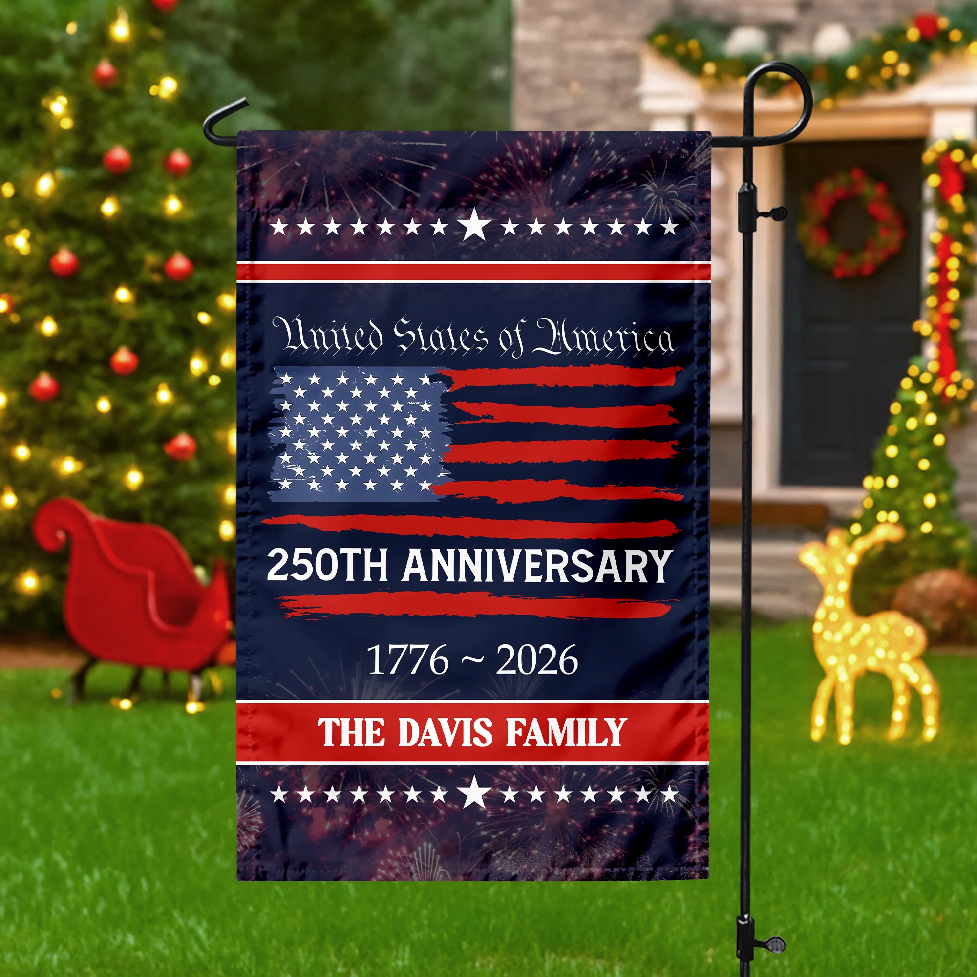 Custom Family Name USA 250th Anniversary Garden Flag TH10 898287 - Image 8