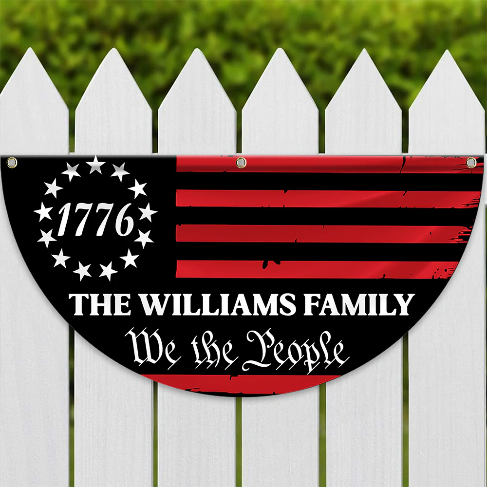 Custom Family Name We The People America Non-Pleated Fan Flag TH10 898537 - Image 6
