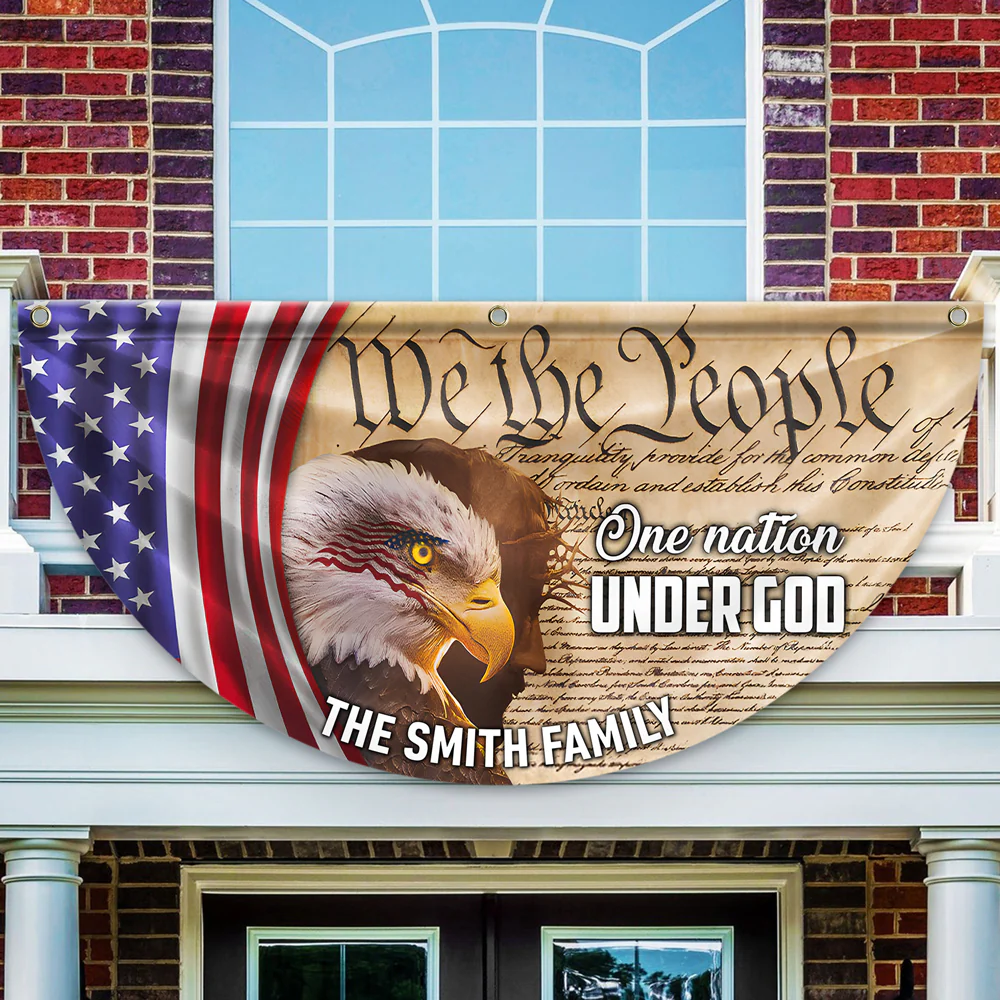 Custom Family Name We The People America Non-Pleated Fan Flag TH10 896439 - Image 2