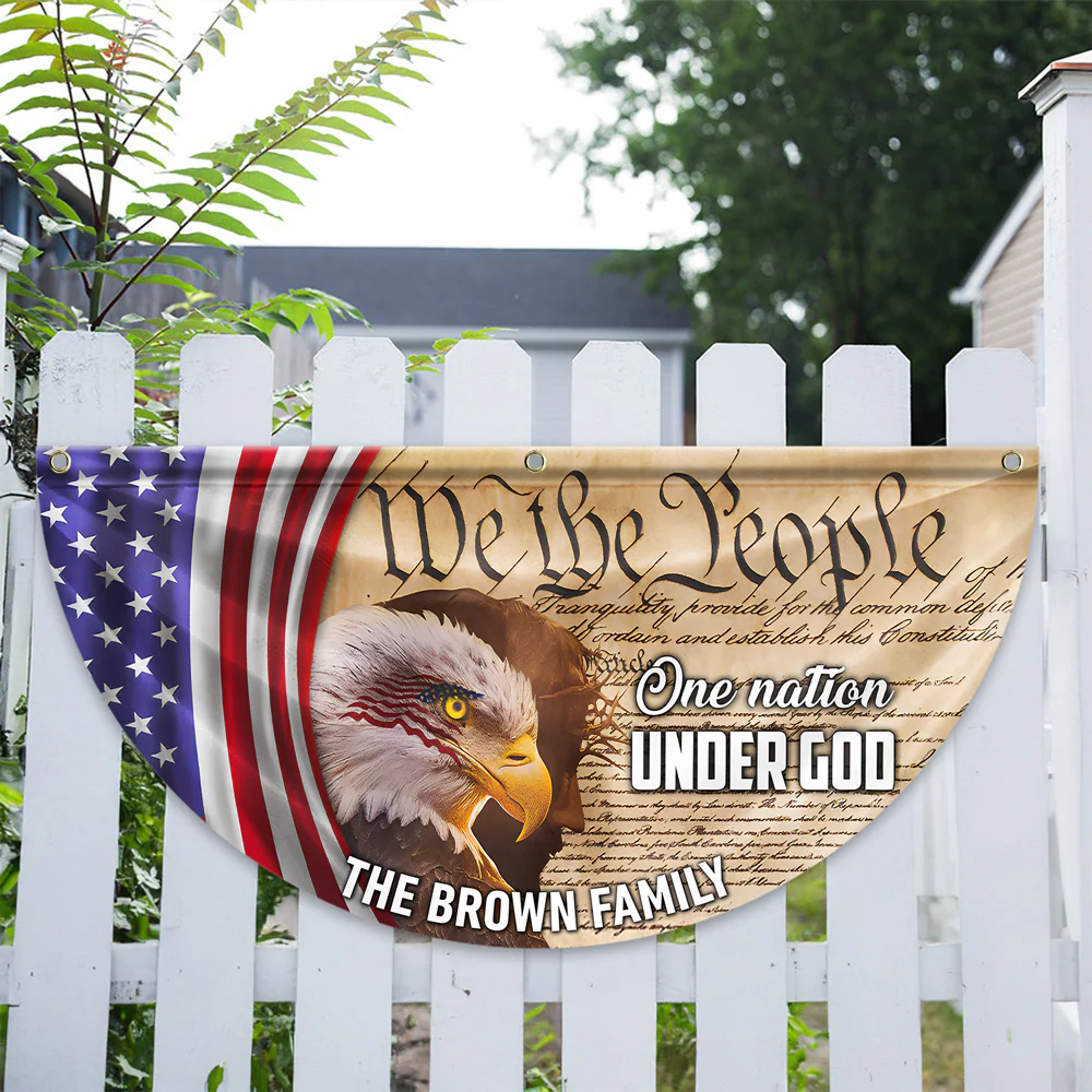 Custom Family Name We The People America Non-Pleated Fan Flag TH10 896439 - Image 5