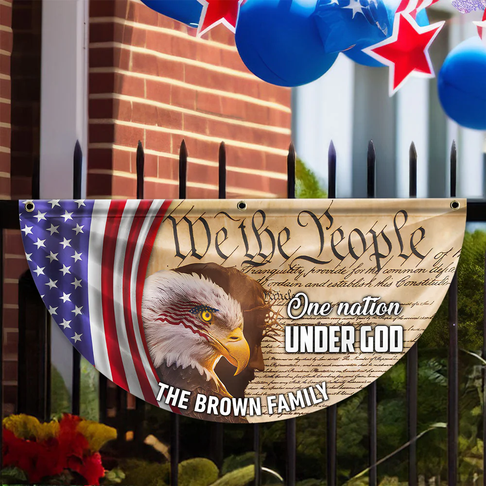 Custom Family Name We The People America Non-Pleated Fan Flag TH10 896439 - Image 6