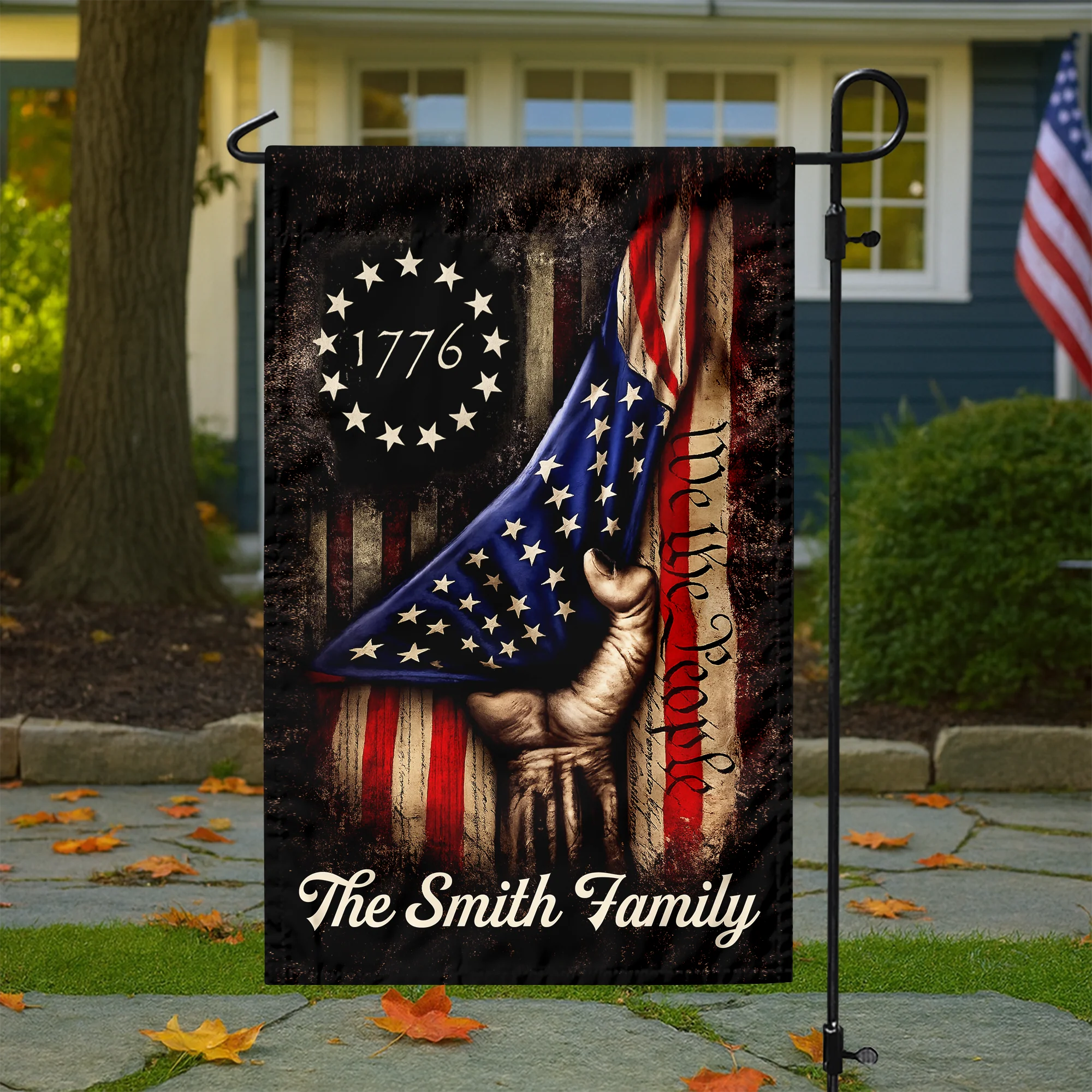 Custom Family Name We The People US Flag Garden Flag TH10 169065 - Image 2