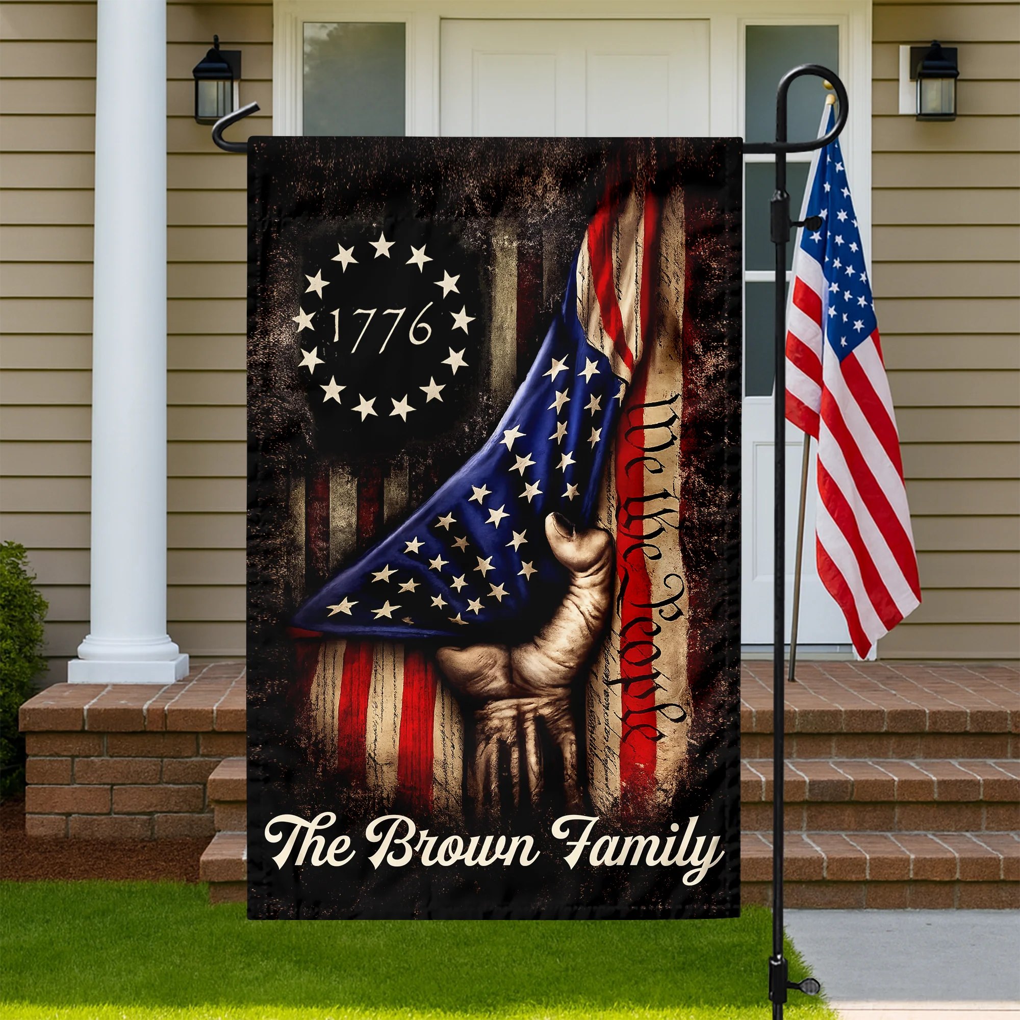 Custom Family Name We The People US Flag Garden Flag TH10 169065 - Image 3