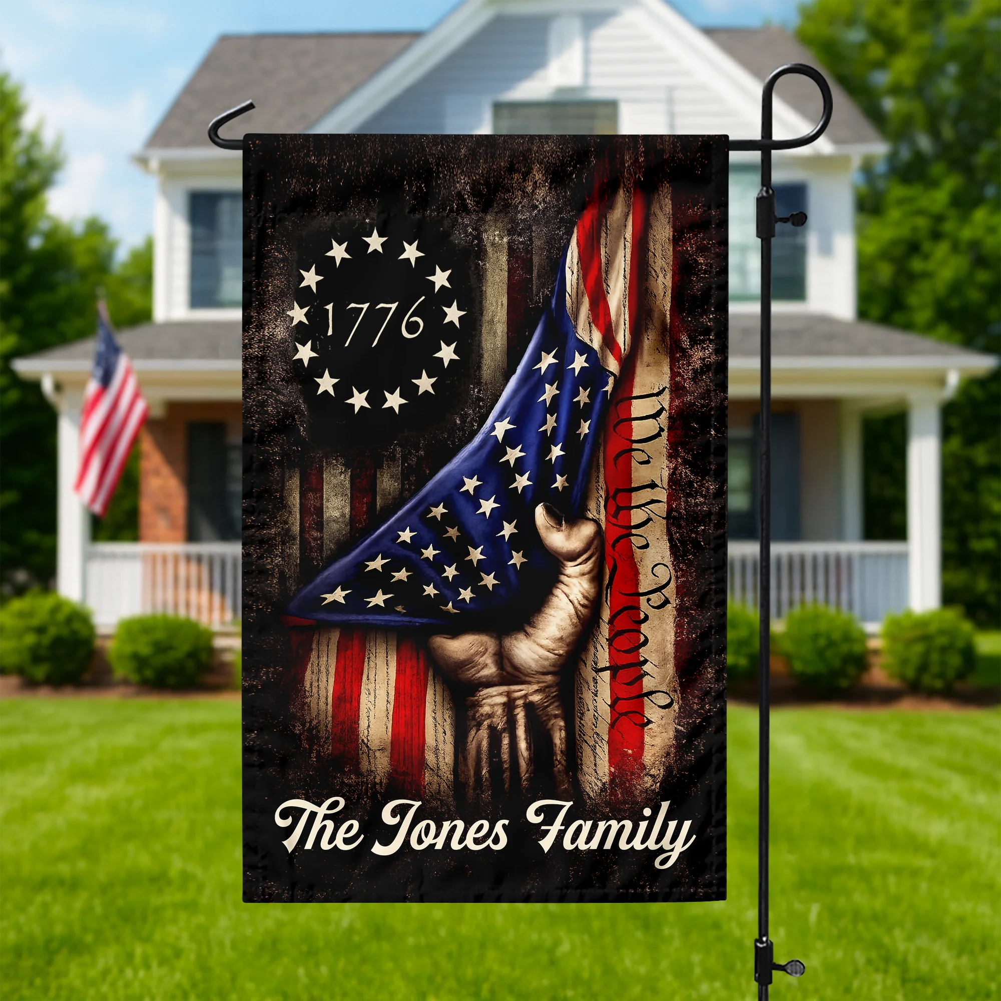 Custom Family Name We The People US Flag Garden Flag TH10 169065 - Image 4