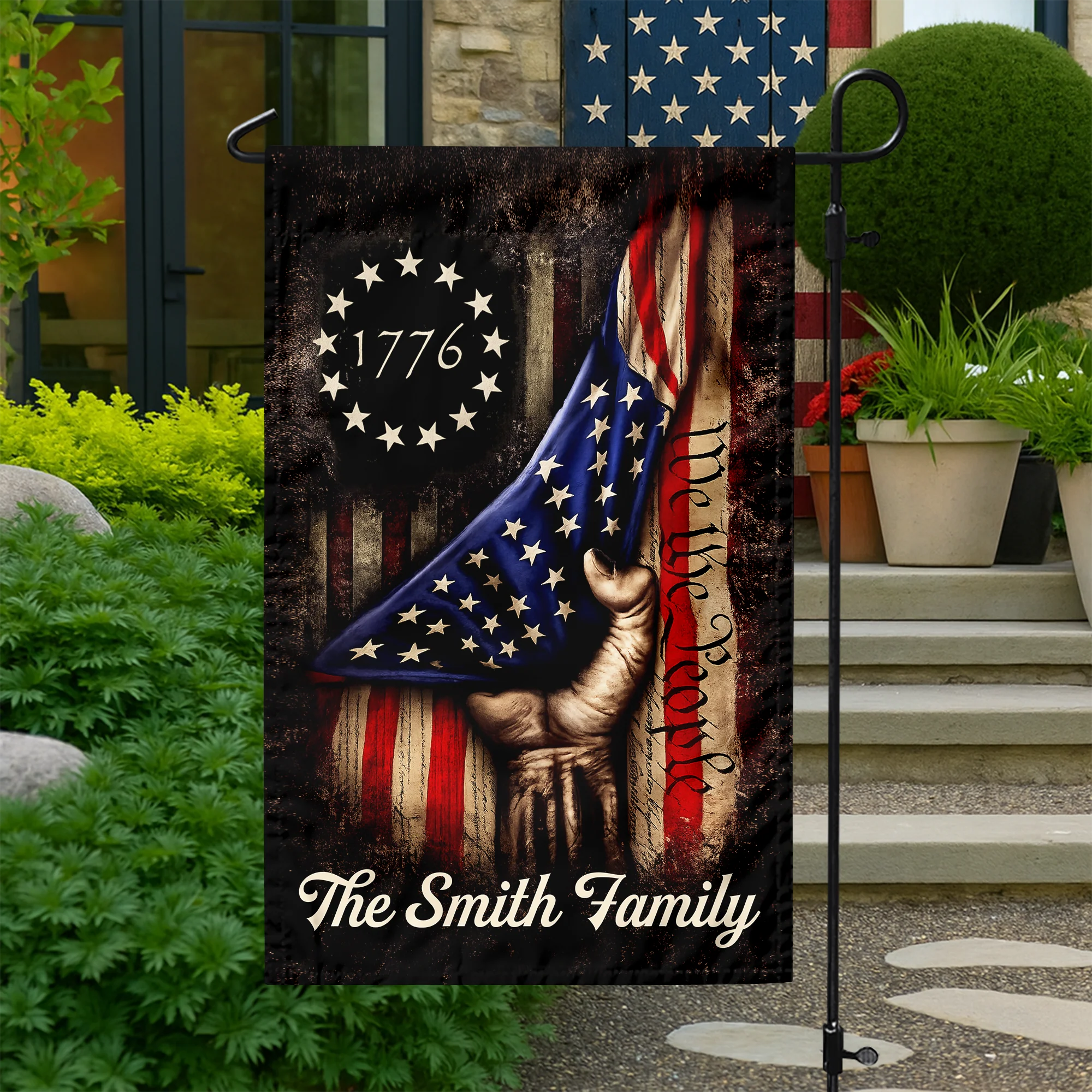 Custom Family Name We The People US Flag Garden Flag TH10 169065 - Image 5