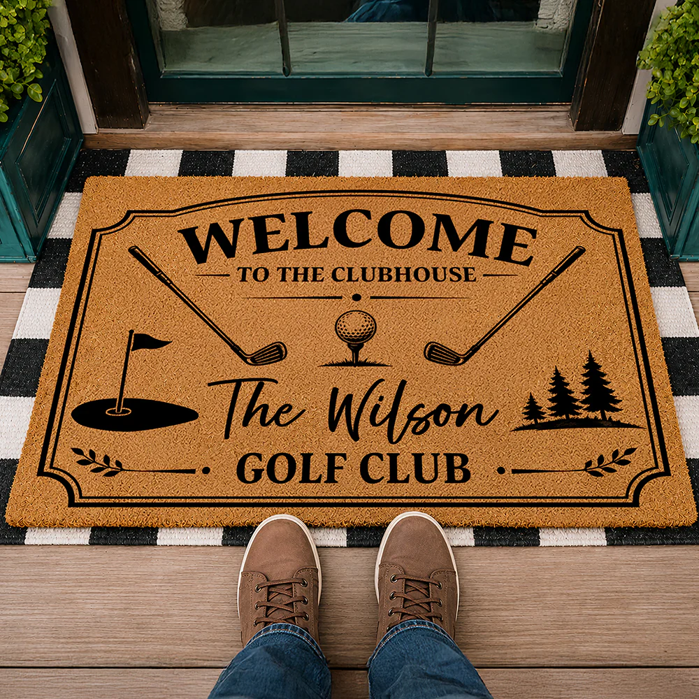 Custom Family Name Welcome To The Clubhouse Doormat For Golf Lover TH10 169861 - Image 2