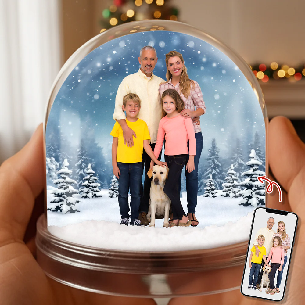 Custom Family Photo Acrylic Snow Globe TH10 896499 - Image 3