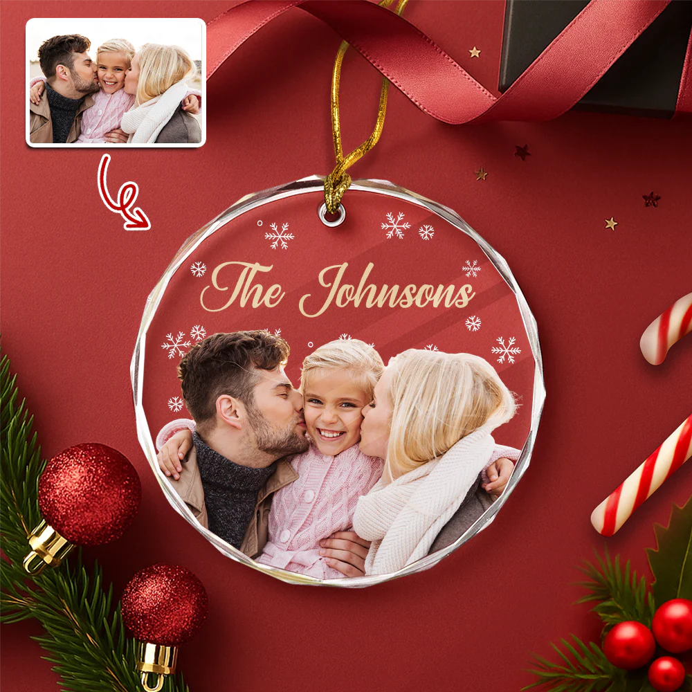 Custom Family Photo And Name Glass Ornament For Christmas TH10 894757 - Image 5