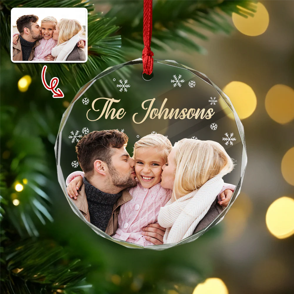 Custom Family Photo And Name Glass Ornament For Christmas TH10 894757 - Image 6