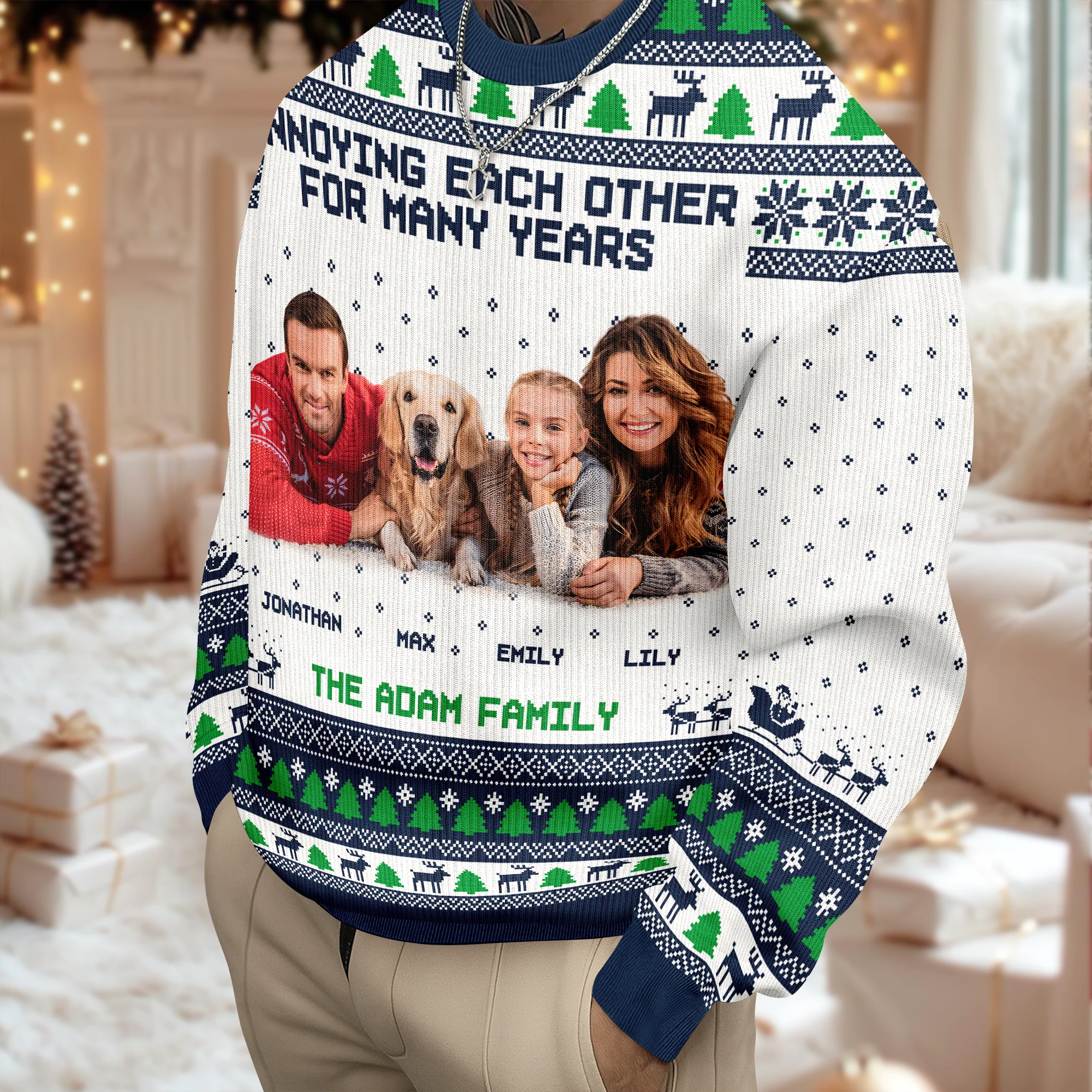 Custom Family Photo Annoying Each Other For Many Years Ugly Sweater TH10 894951 - Image 5