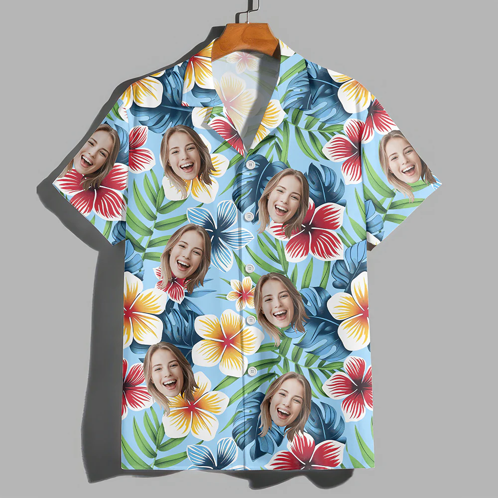 Custom Family Photo Colorful Tropical Hawaii Shirt TH10 892615 - Image 2