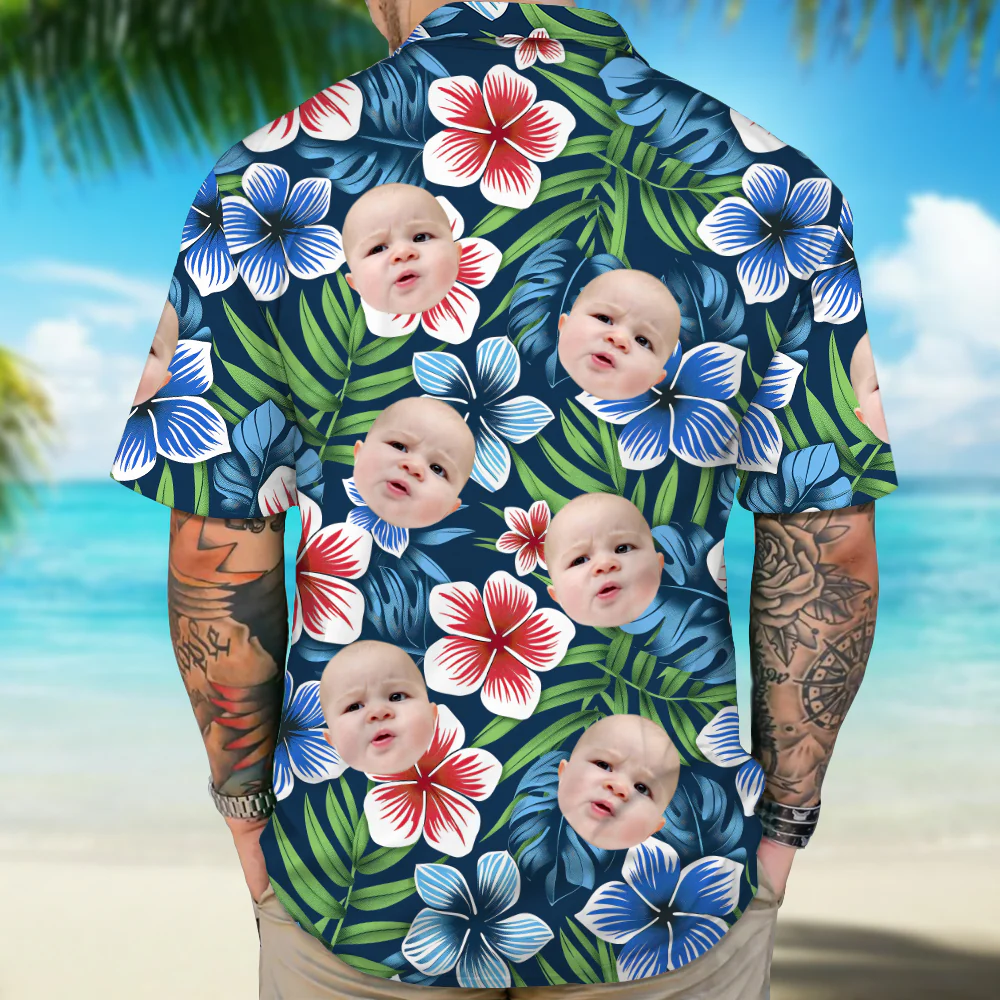Custom Family Photo Colorful Tropical Hawaii Shirt TH10 892615 - Image 3