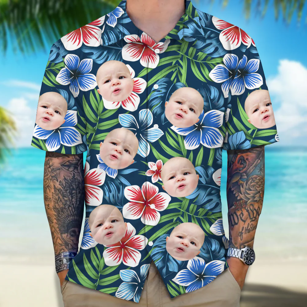 Custom Family Photo Colorful Tropical Hawaii Shirt TH10 892615 - Image 4