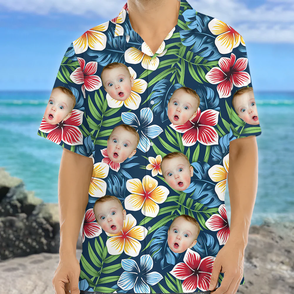 Custom Family Photo Colorful Tropical Hawaii Shirt TH10 892615 - Image 6