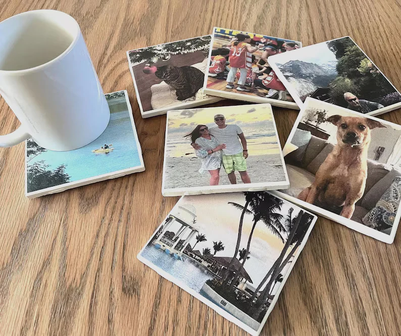 Custom Family Photo Gift For Father's Day Ceramic Coaster TH10 170039 - Image 4