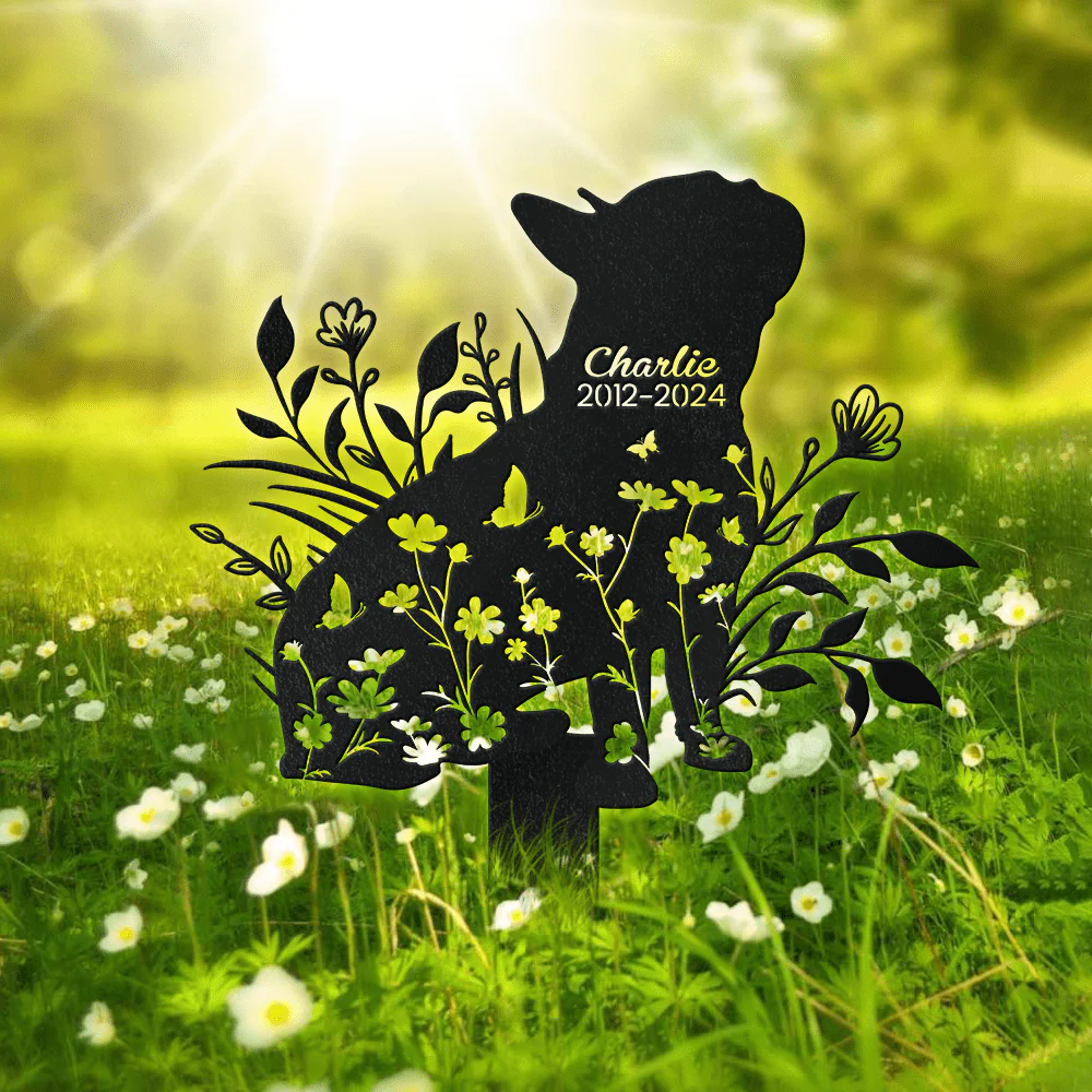 Custom Floral Dog Memorial Garden Stake TH10 891687 - Image 2