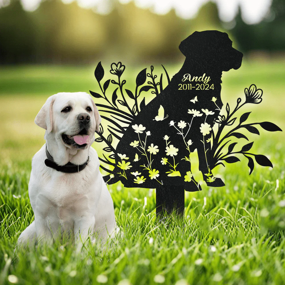 Custom Floral Dog Memorial Garden Stake TH10 891687 - Image 4