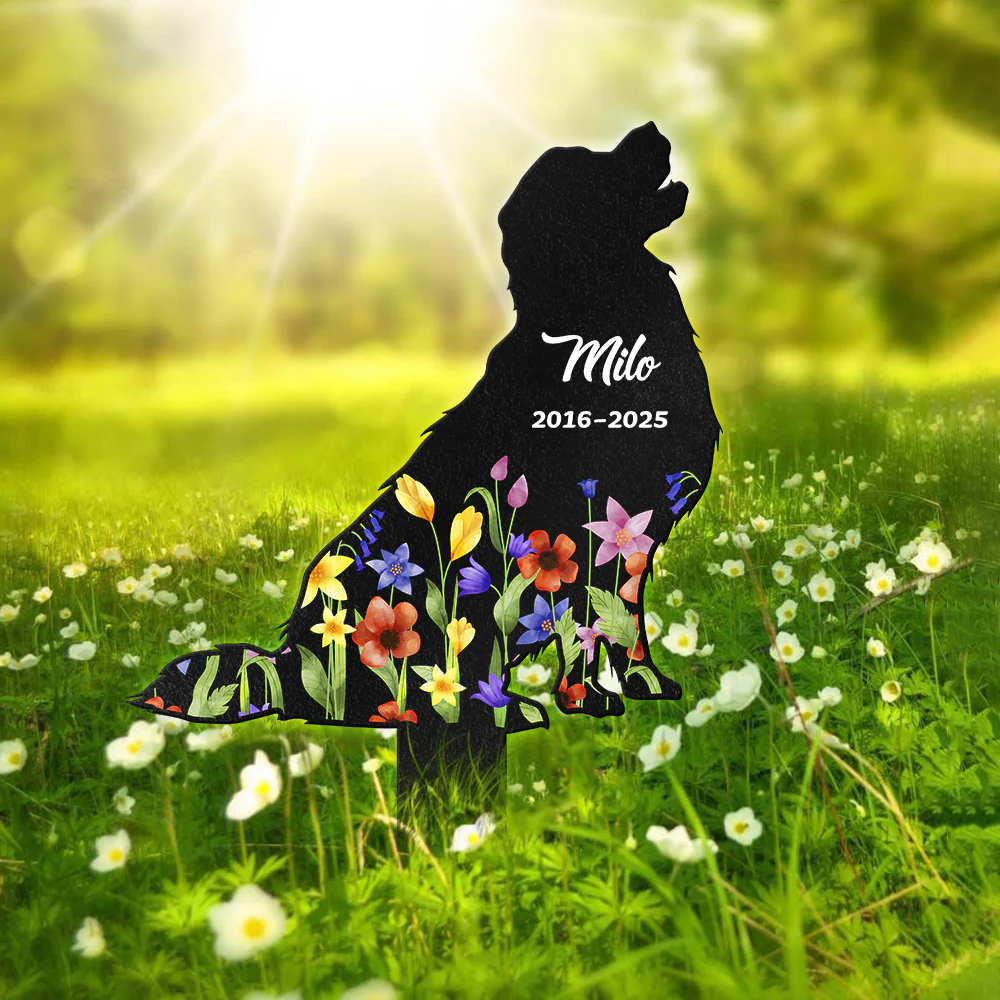 Custom Floral Dog Name Memorial Garden Stake TH10 894119 - Image 3