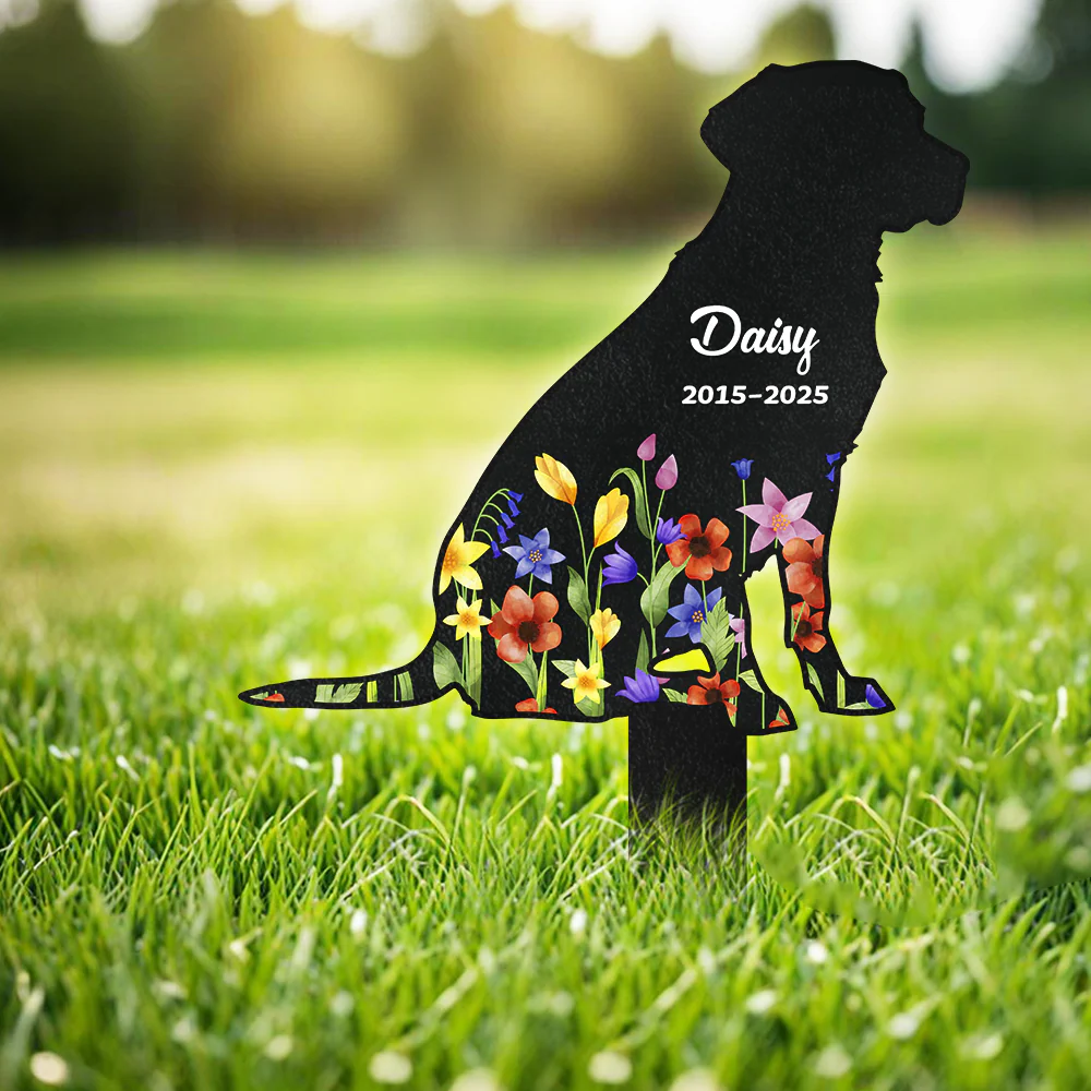 Custom Floral Dog Name Memorial Garden Stake TH10 894119 - Image 4