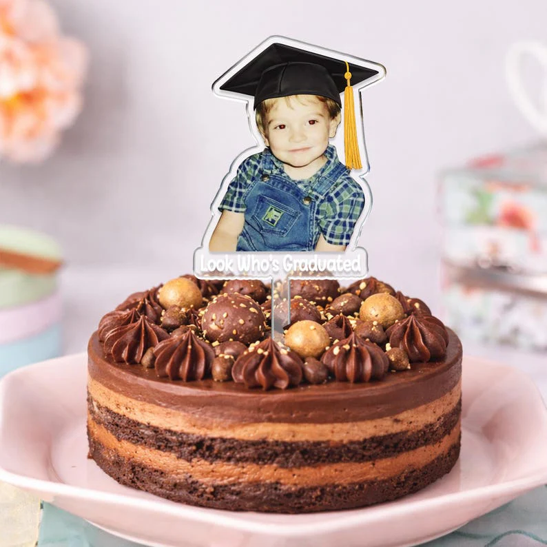 Custom Graduation Cake Topper, Personalized Photo Grad Topper, Class of 2026 Cake Decoration, Graduation Party Cake Decor TH10 169693 - Image 2