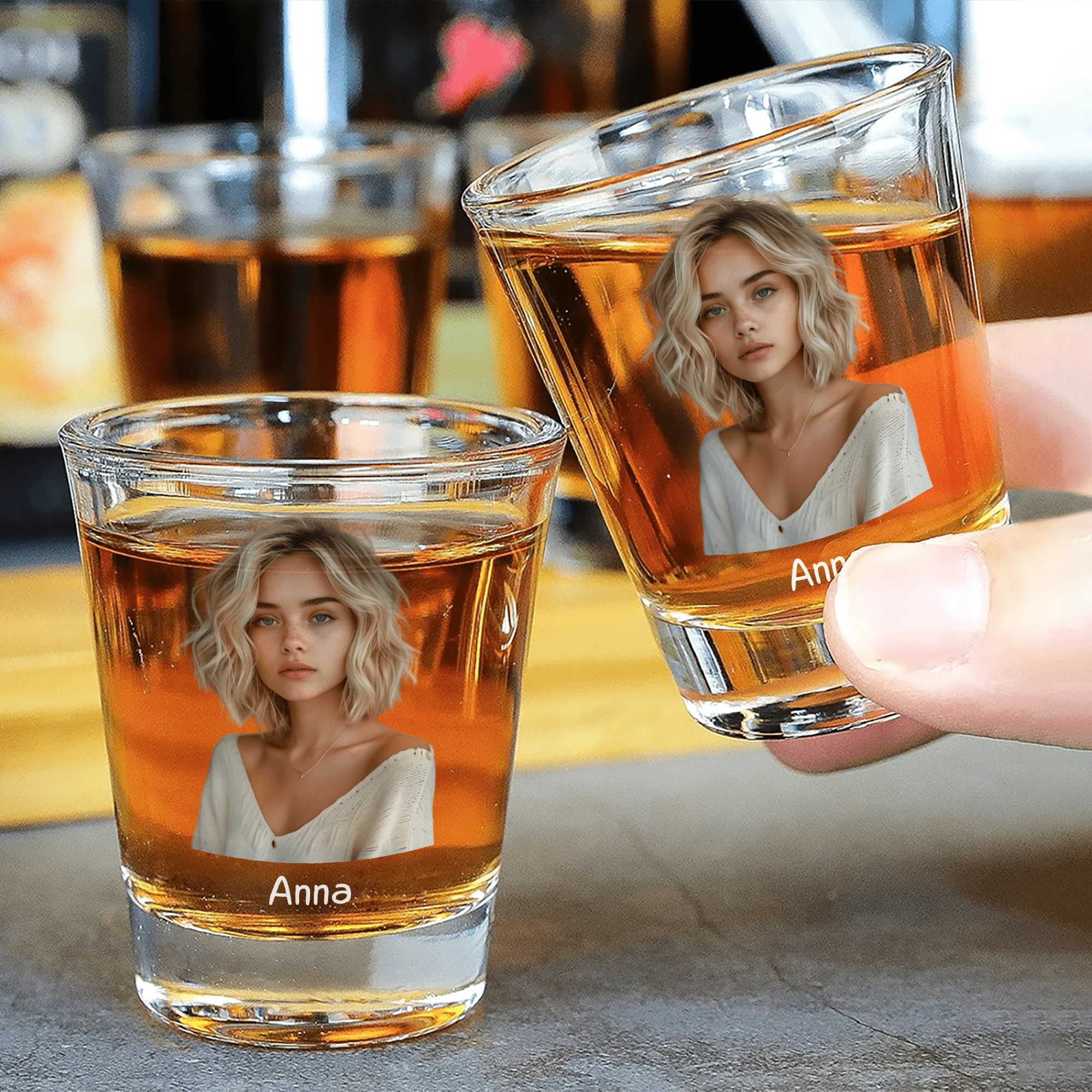 Custom Human Photo For Family Print Shot Glass TH10 892197 - Image 2