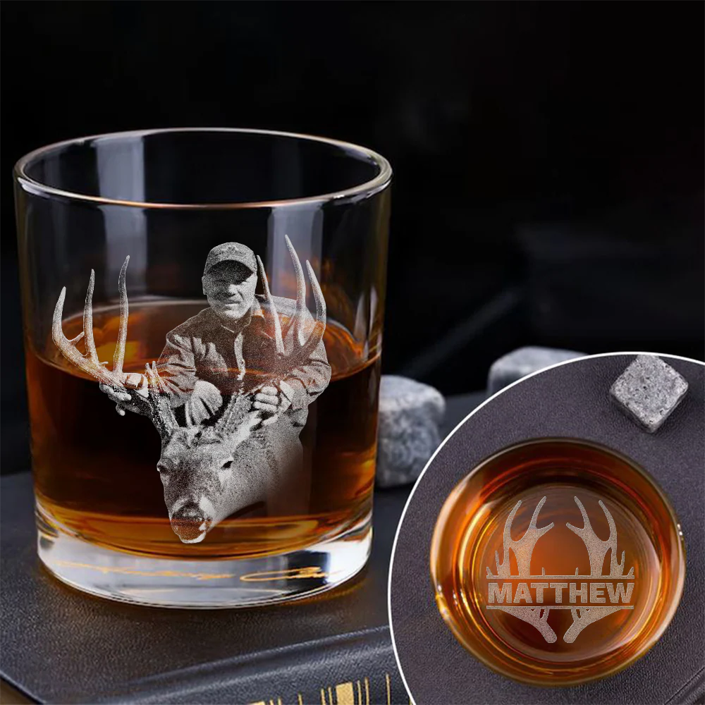 Custom Photo And Name Whiskey Glass For Hunter TH10 892775 - Image 3