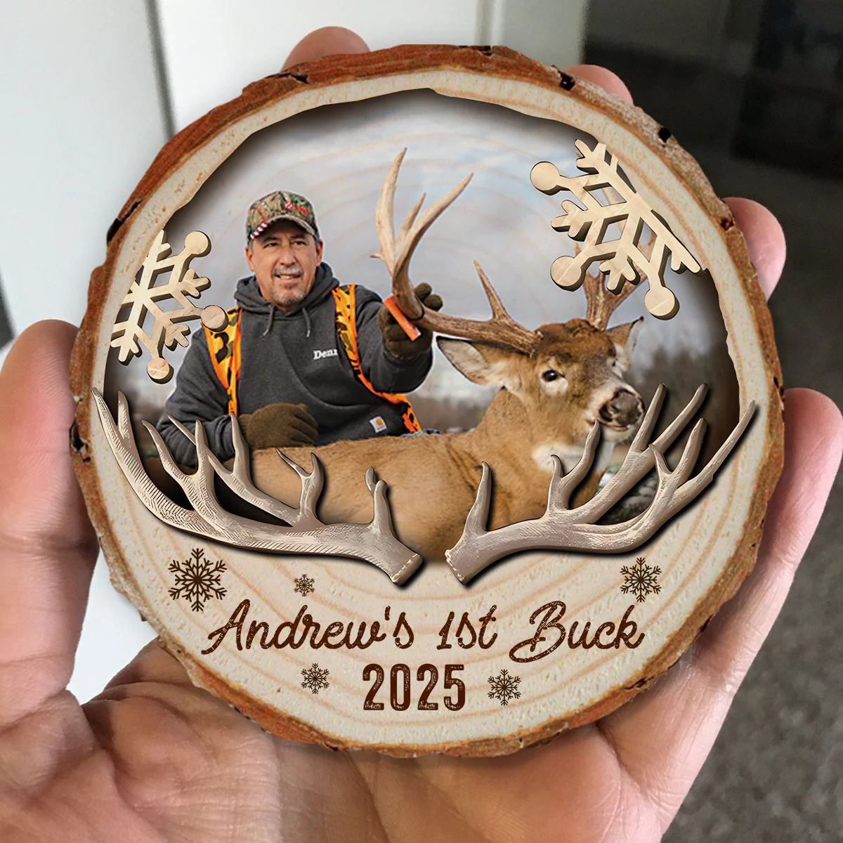 Custom Hunting Photo Wood Slice Christmas Ornament Christmas Tree Decoration TH10 896685 - Image 5