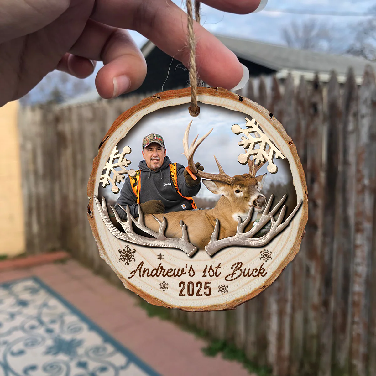 Custom Hunting Photo Wood Slice Christmas Ornament Christmas Tree Decoration TH10 896685 - Image 6
