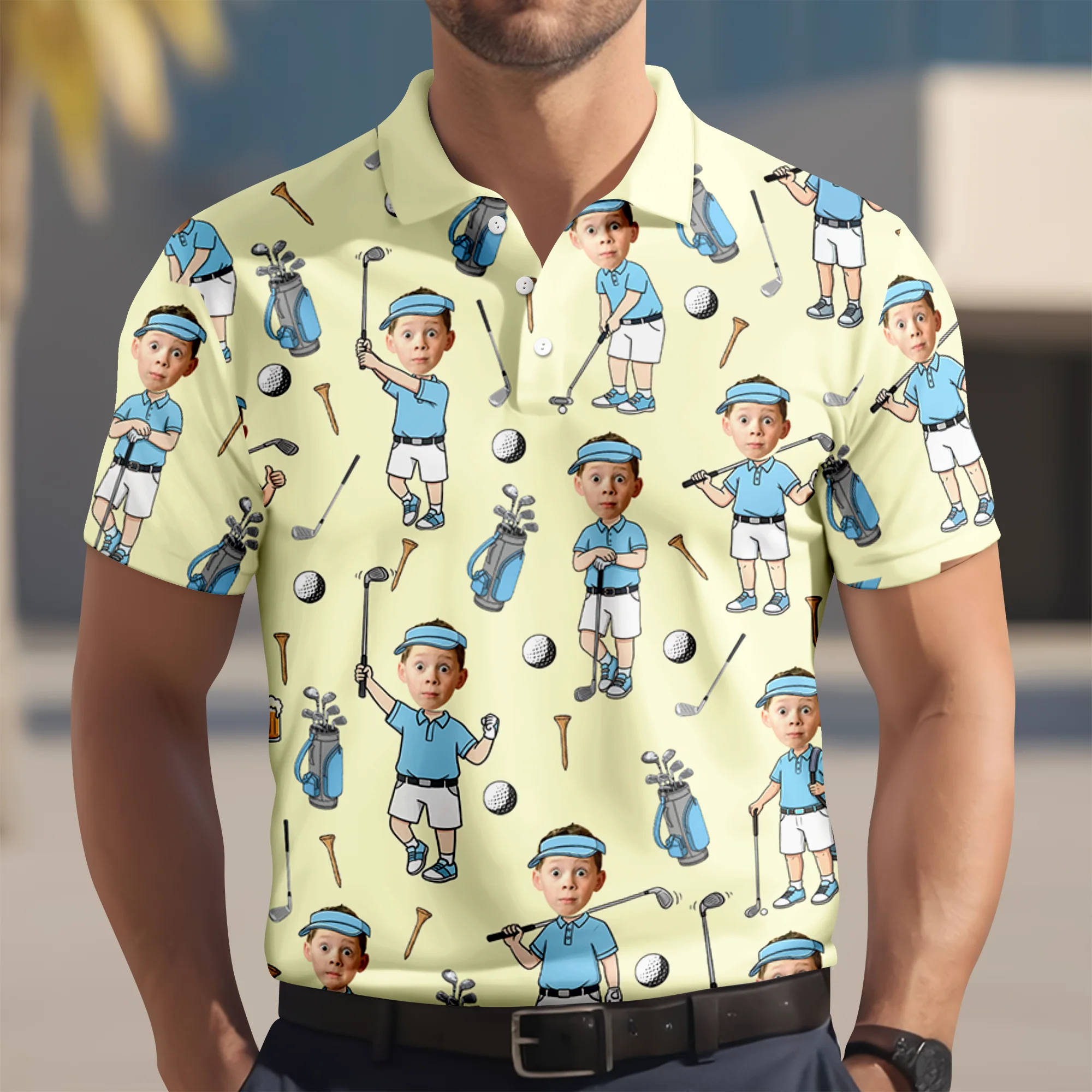 Custom Kid Photo Golf Polo Shirt Gift For Golf Lover TH10 169869 - Image 2