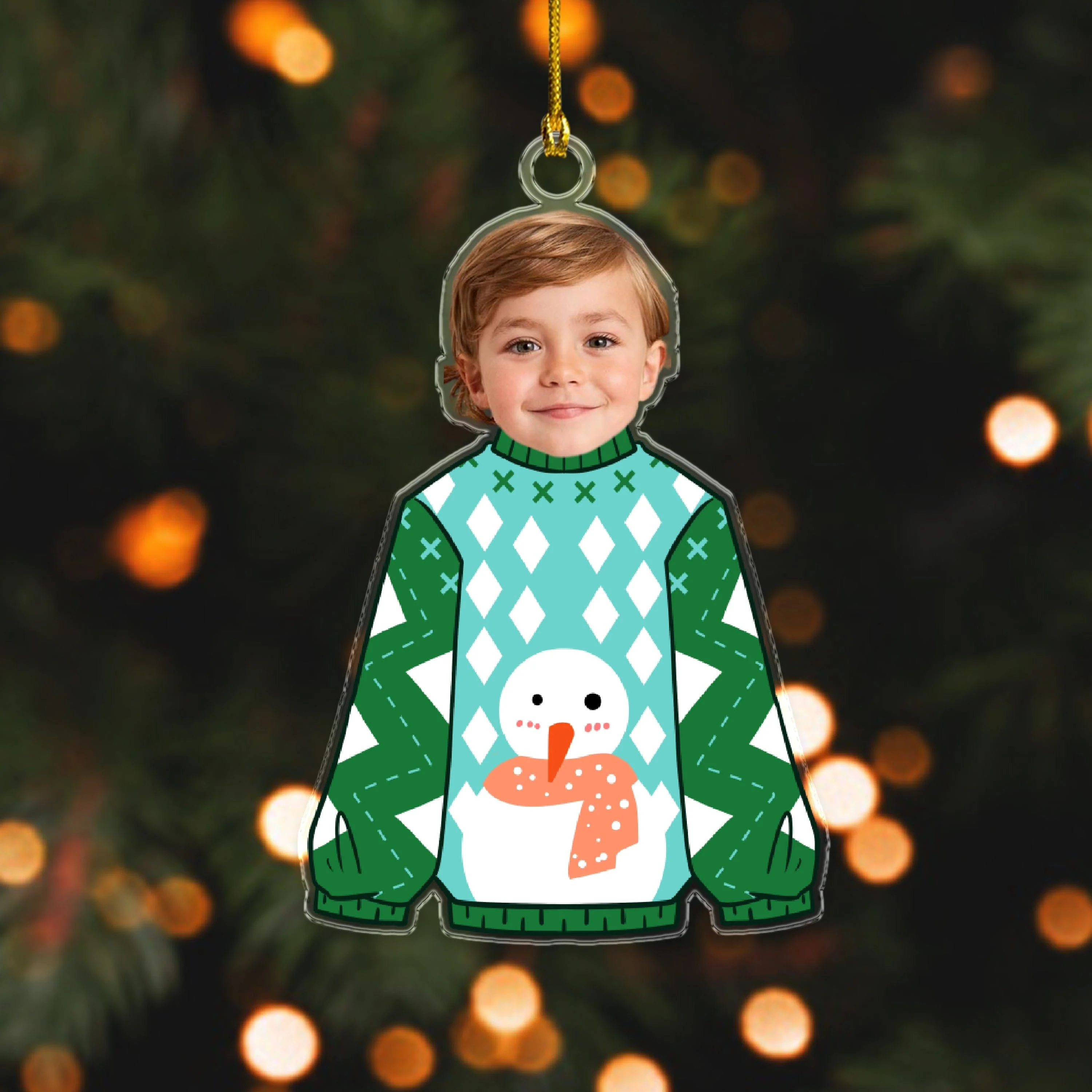 Custom Kid's Face Photo Wear Sweatshirt Christmas Acrylic Ornament TH10 891509 - Image 3