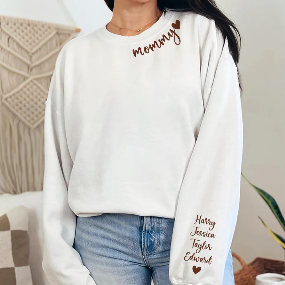 Custom Mama Sweatshirt With Kids Names On Sleeve TH10 892619 - Image 5