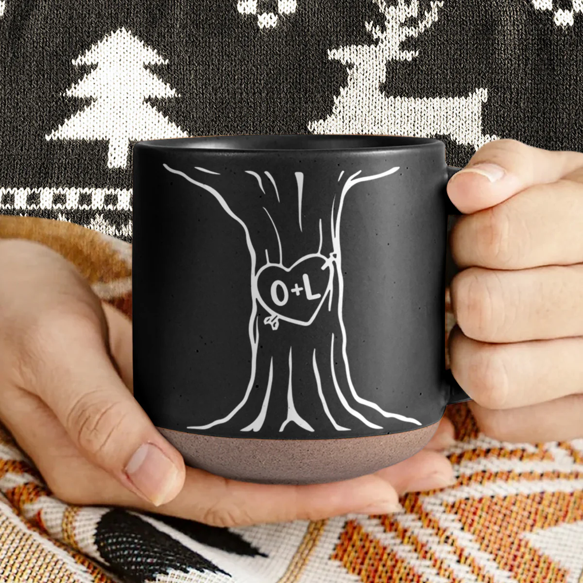 Custom Name A Heart Tree Pottery Mug For Couple TH10 898081 - Image 3